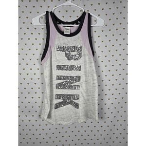 Victorias Secret PINK BLING SEQUINED Colorblock Tank Top XS